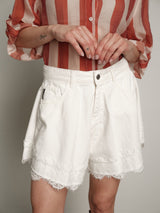 Shorts Ivy pizzo bianco