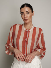 Camicia virale burro/arancio