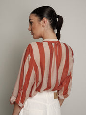 Camicia virale burro/arancio
