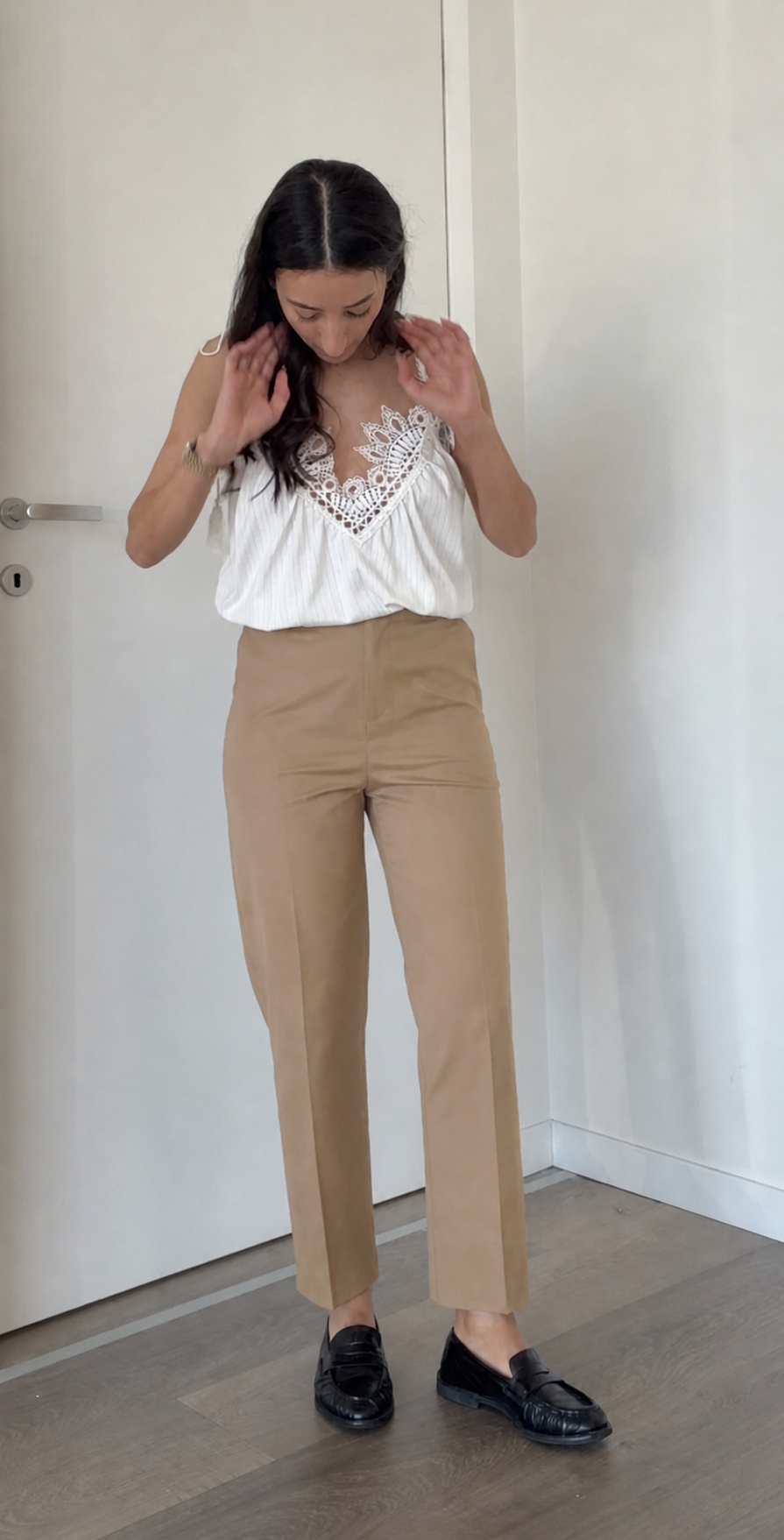 Pantalone lady sigaretta beige