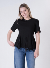 T-shirt spicchi pizzo nero