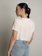 T-shirt scollo V lino (colori all'interno) MORO NERO IN PREORDINE 29/06