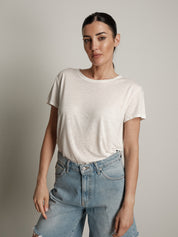 T-shirt girocollo lino (colori all'interno)