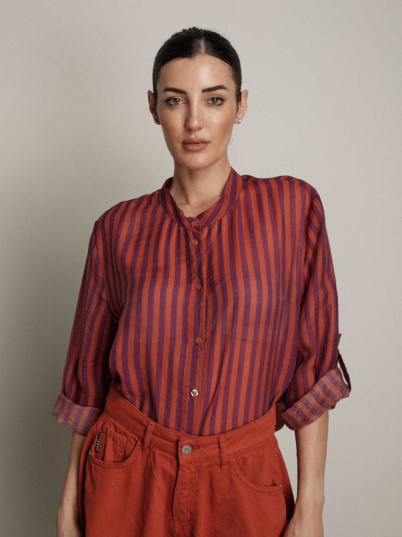 Camicia virale arancione/viola