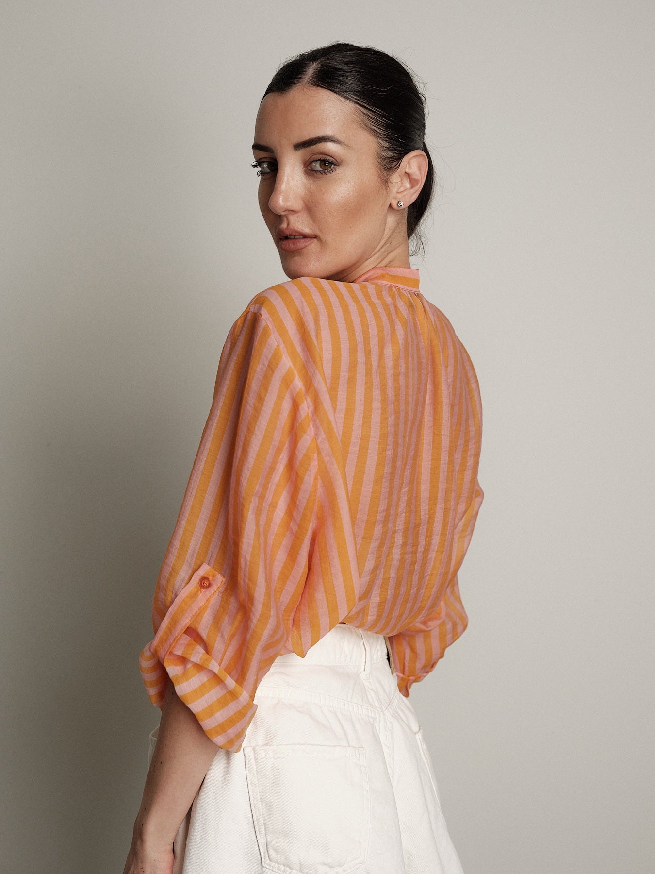 Camicia virale arancione/rosa