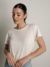 T-shirt girocollo lino (colori all'interno)