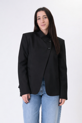 Black mandarin collar jacket