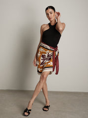 Gonna foulard ocra panna