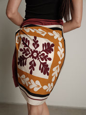 Gonna foulard ocra panna