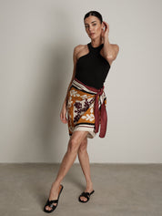 Gonna foulard ocra panna