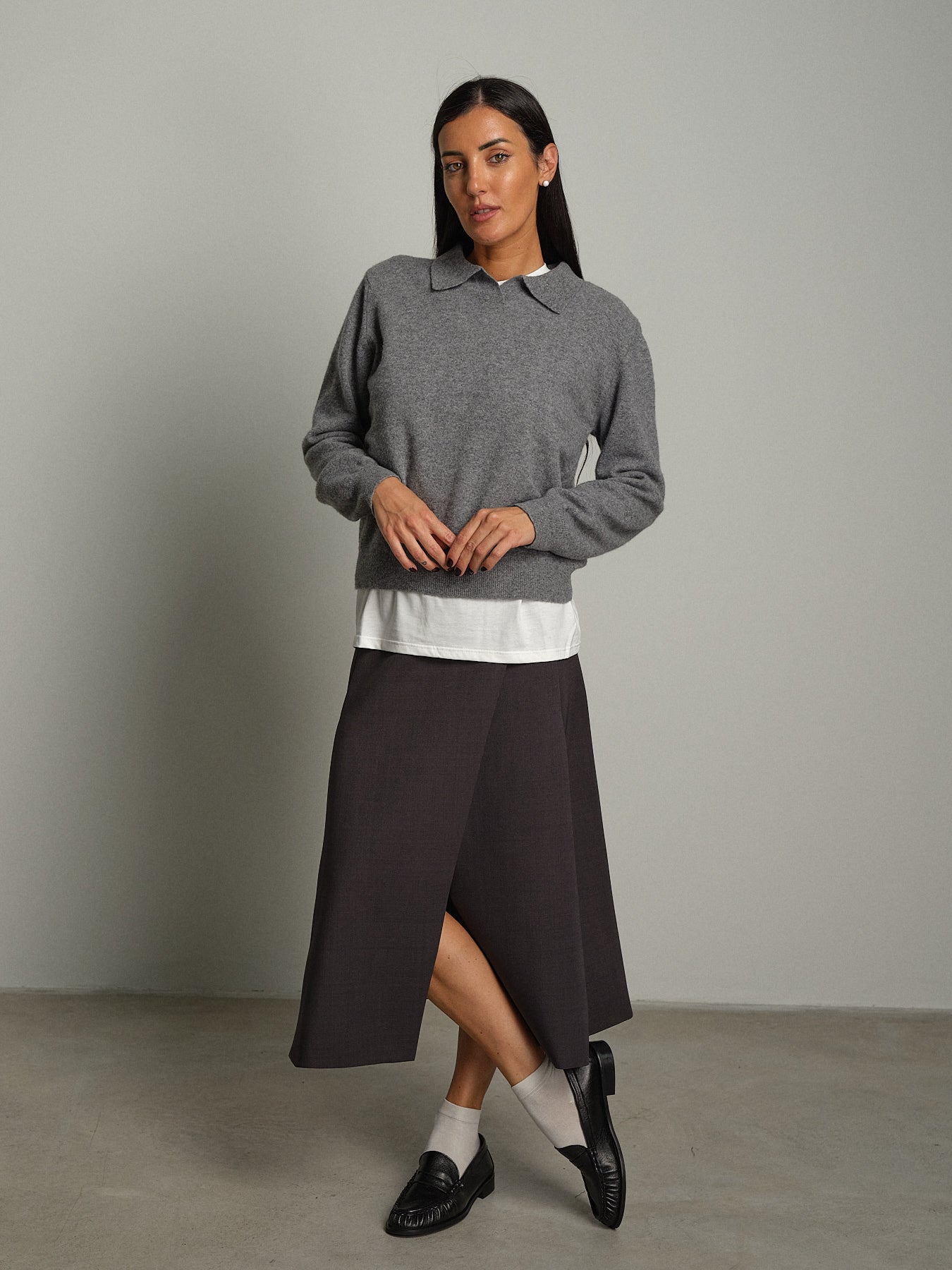 Polo misto lana - Grigio