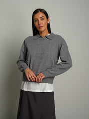 Polo misto lana - Grigio