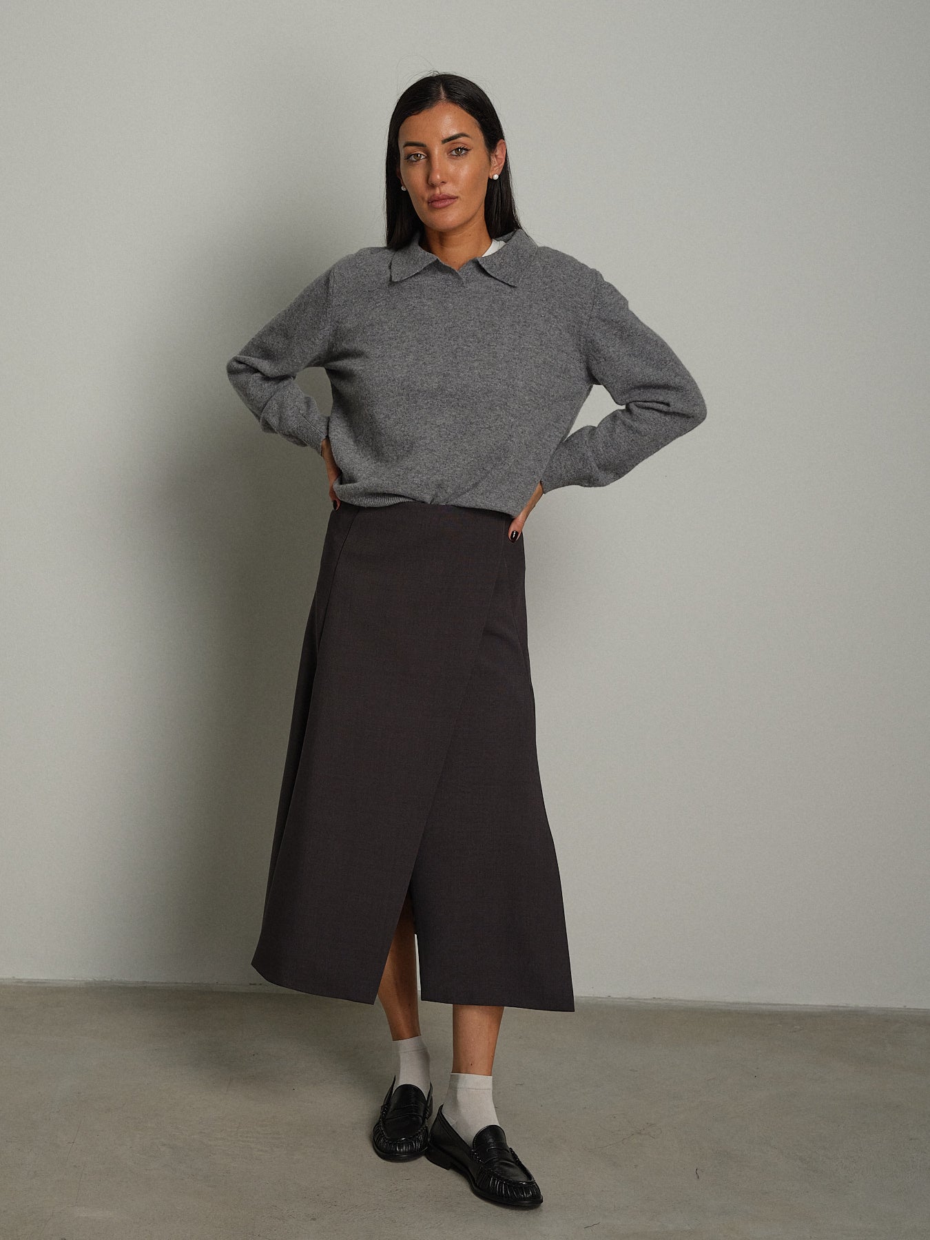 Polo misto lana - Grigio