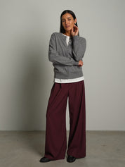 Cardigan rebecchina misto lana - Grigio