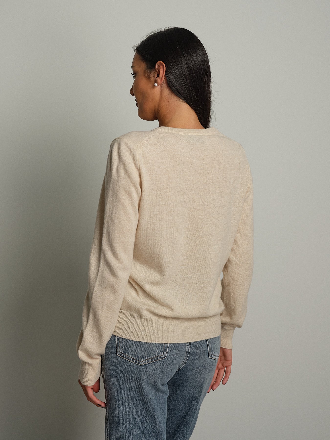 Cardigan rebecchina misto lana - Sabbia