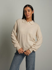 Polo misto lana - Crema