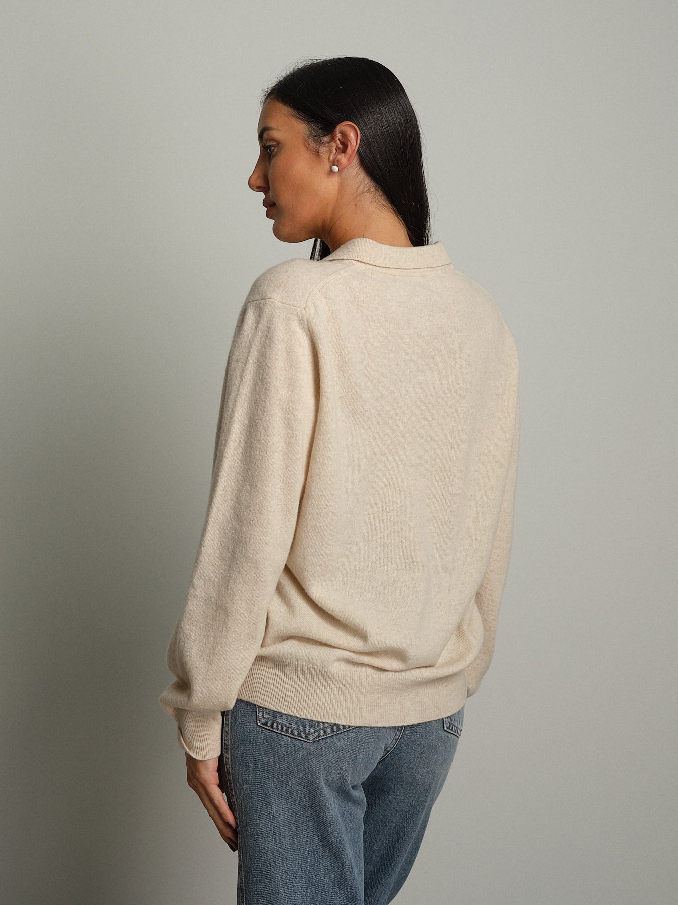 Polo misto lana - Crema