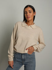 Polo misto lana - Crema