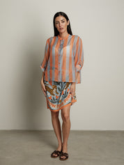 Camicia riga abbinata a tiger power - Azzurro