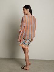 Camicia riga abbinata a tiger power - Azzurro