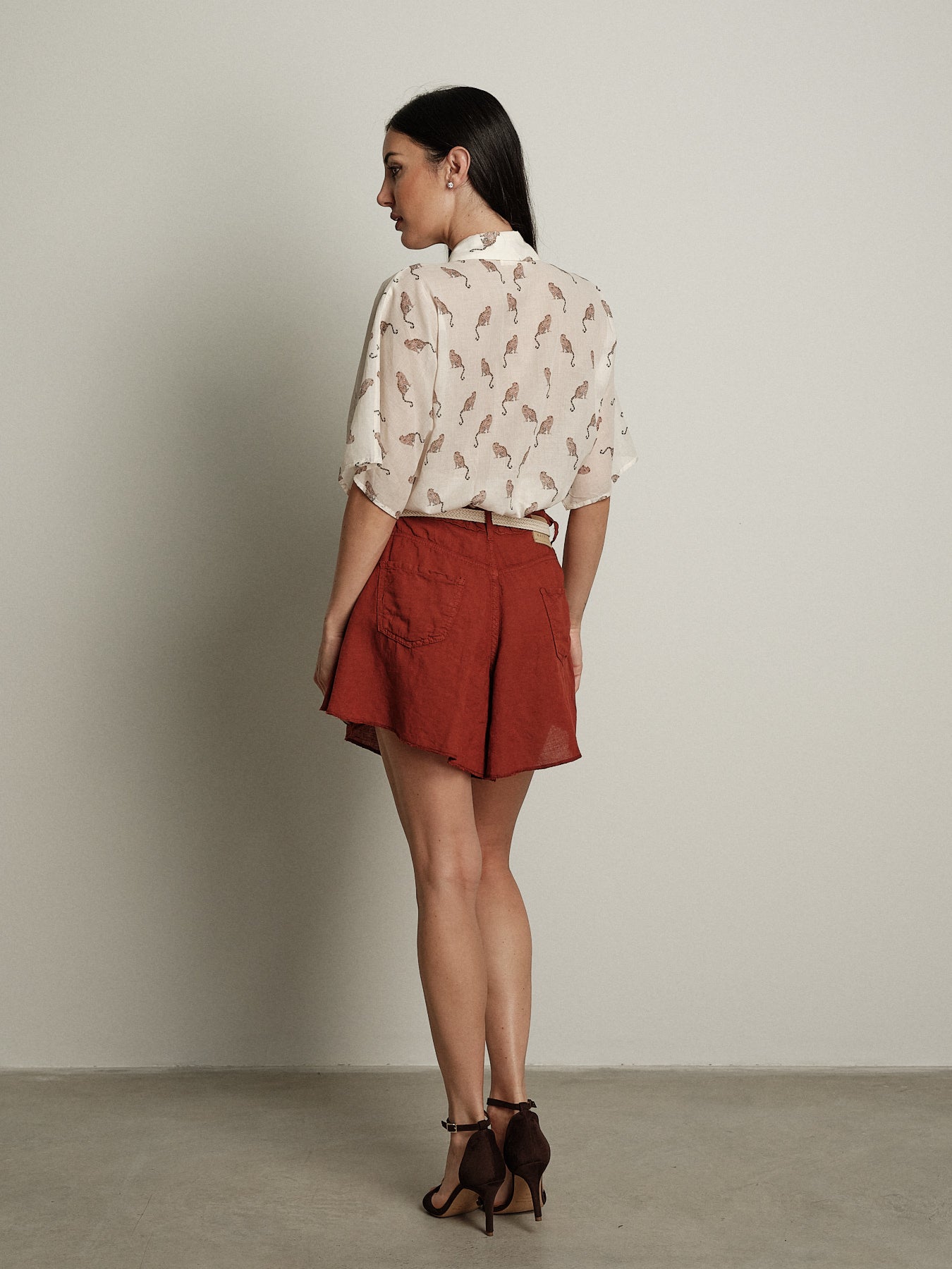 Shorts Ivy lino - Mattone
