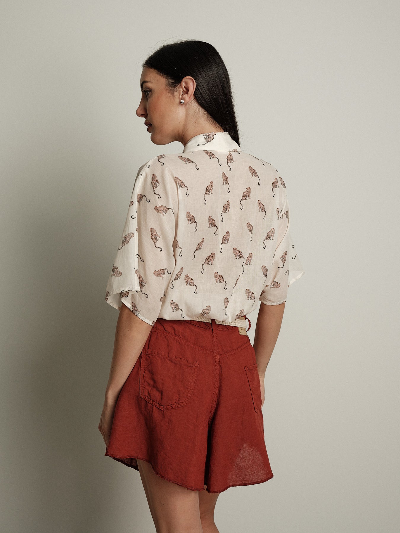 Shorts Ivy lino - Mattone