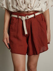 Shorts Ivy lino - Mattone