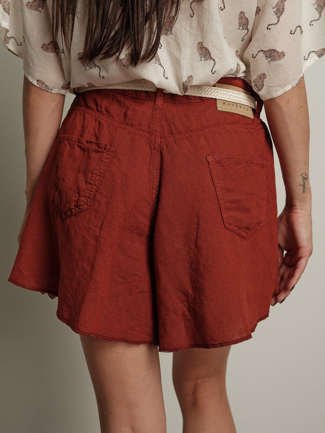Shorts Ivy lino - Mattone