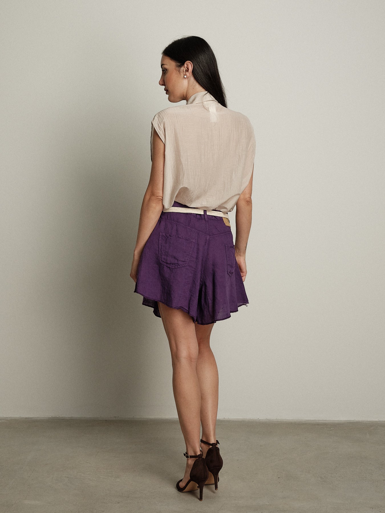 Shorts Ivy lino - Malva
