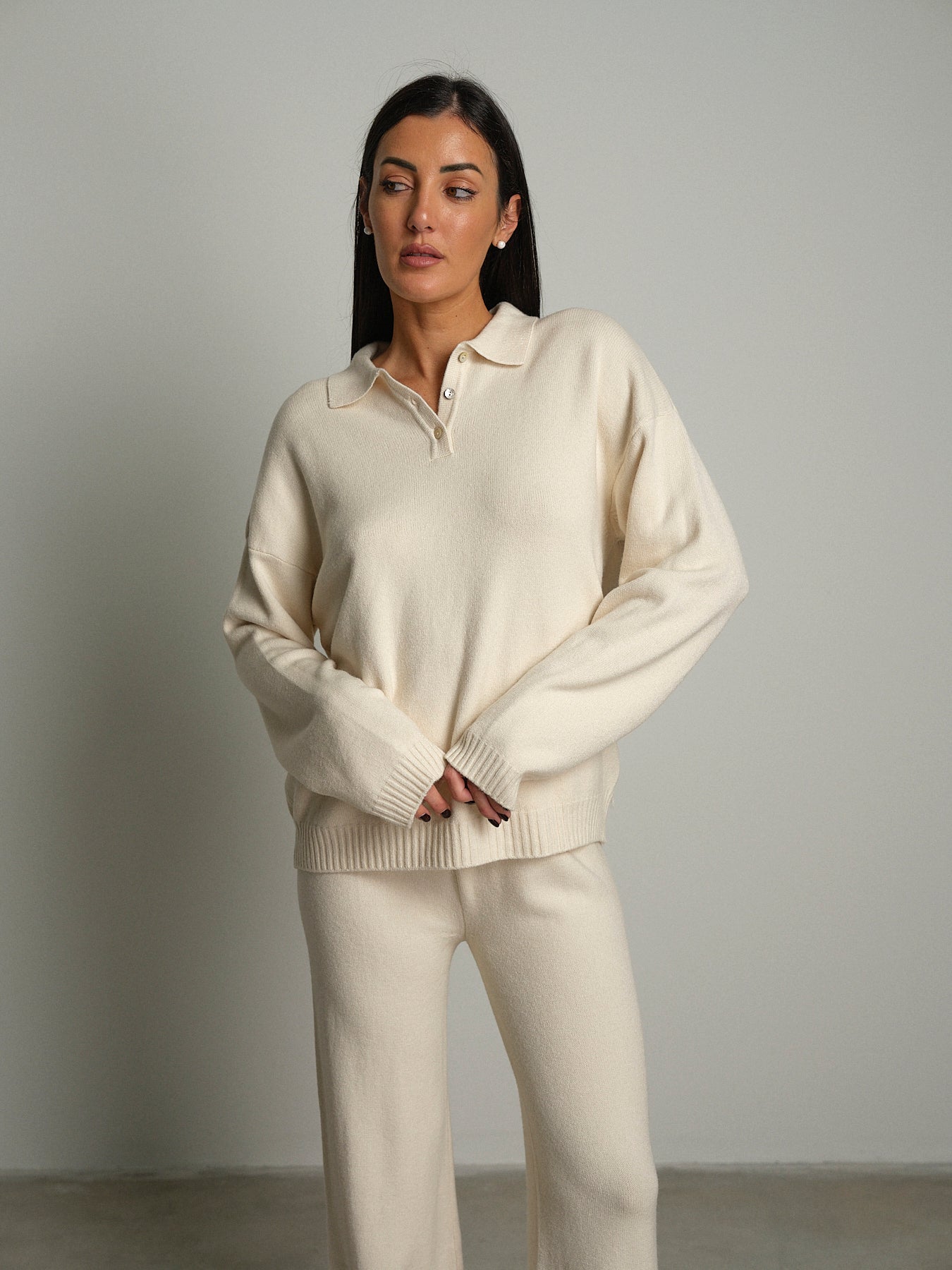 Completo in maglia polo - Panna
