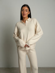 Completo in maglia polo - Panna