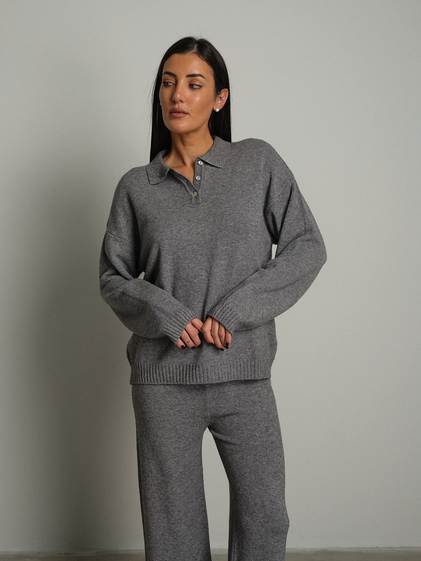 Completo in maglia polo - Grigio
