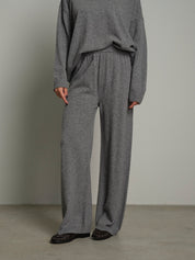 Completo in maglia girocollo misto lana - Grigio