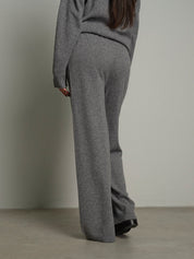 Completo in maglia girocollo misto lana - Grigio