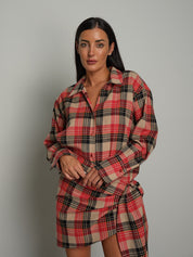 Completo camicia + gonna check - Rosso