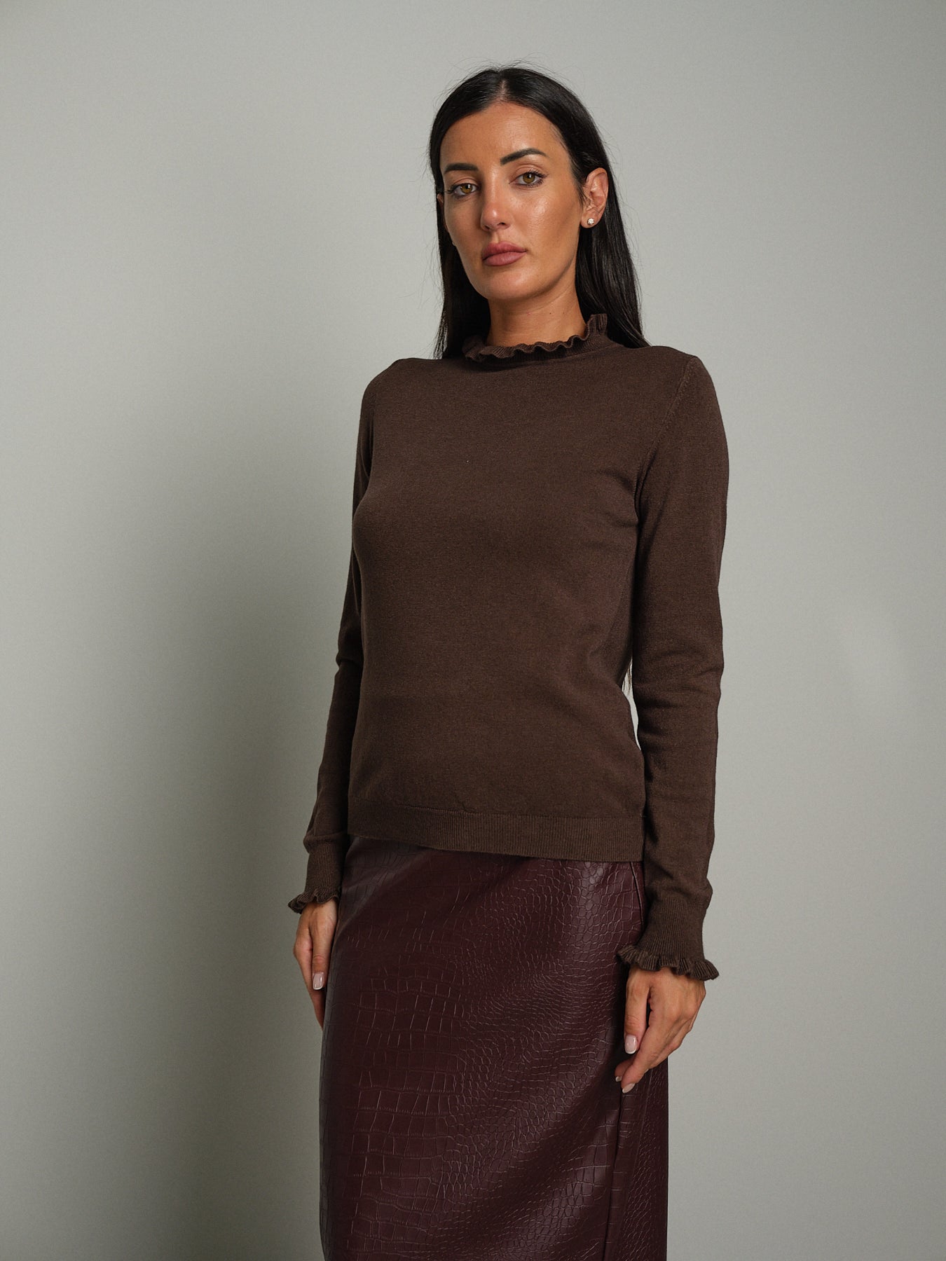 Maglia rouches - moro