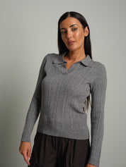 Polo a coste - Grigio