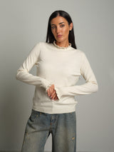 Maglia rouches - Panna