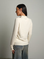 Maglia rouches - Panna