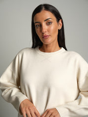 Felpa in maglia - Panna
