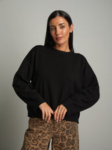 Felpa in maglia - Nero