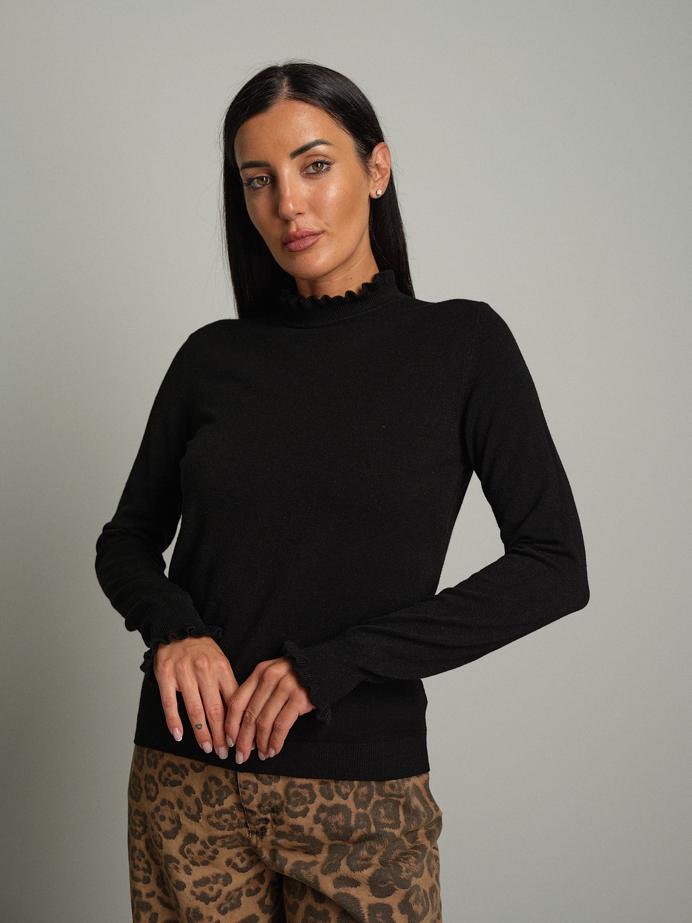 Maglia rouches - Nero