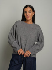 Felpa in maglia - Grigio