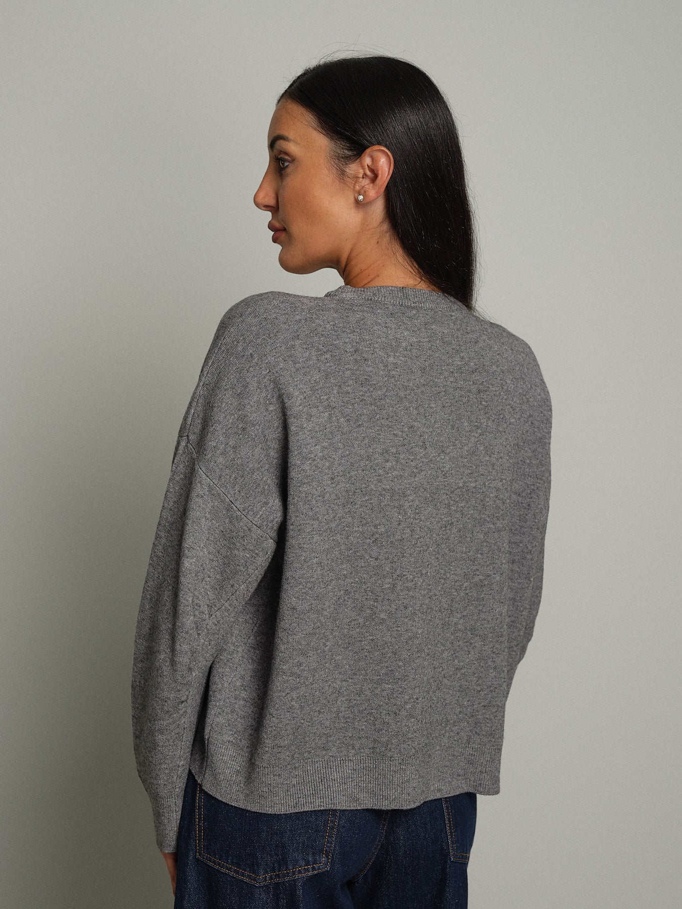 Felpa in maglia - Grigio