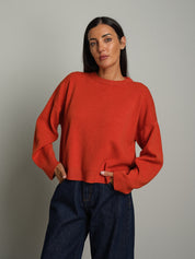 Felpa in maglia - Arancio