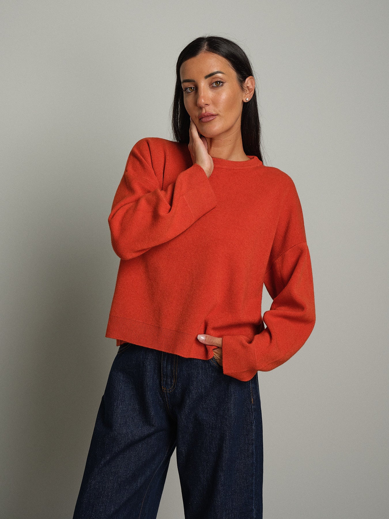 Felpa in maglia - Arancio