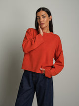 Felpa in maglia - Arancio