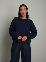Felpa in maglia - Blu notte