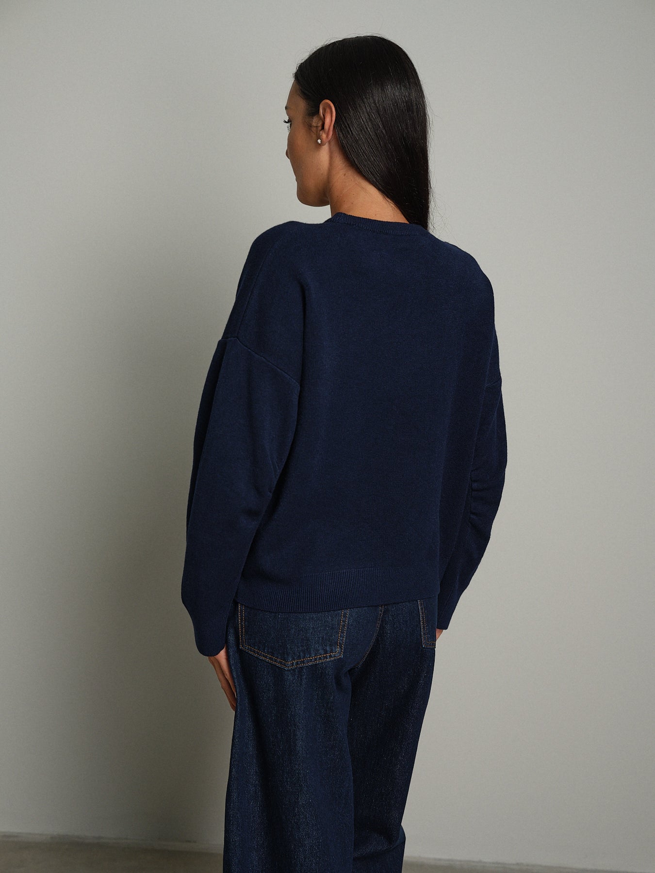 Felpa in maglia - Blu notte