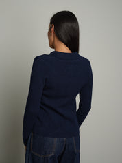 Polo a coste - Blu notte